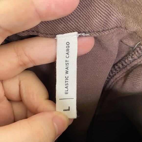 PacSun Brown Paper Bag Elastic Waist Cargo Pants Large - Picture 6 of 11